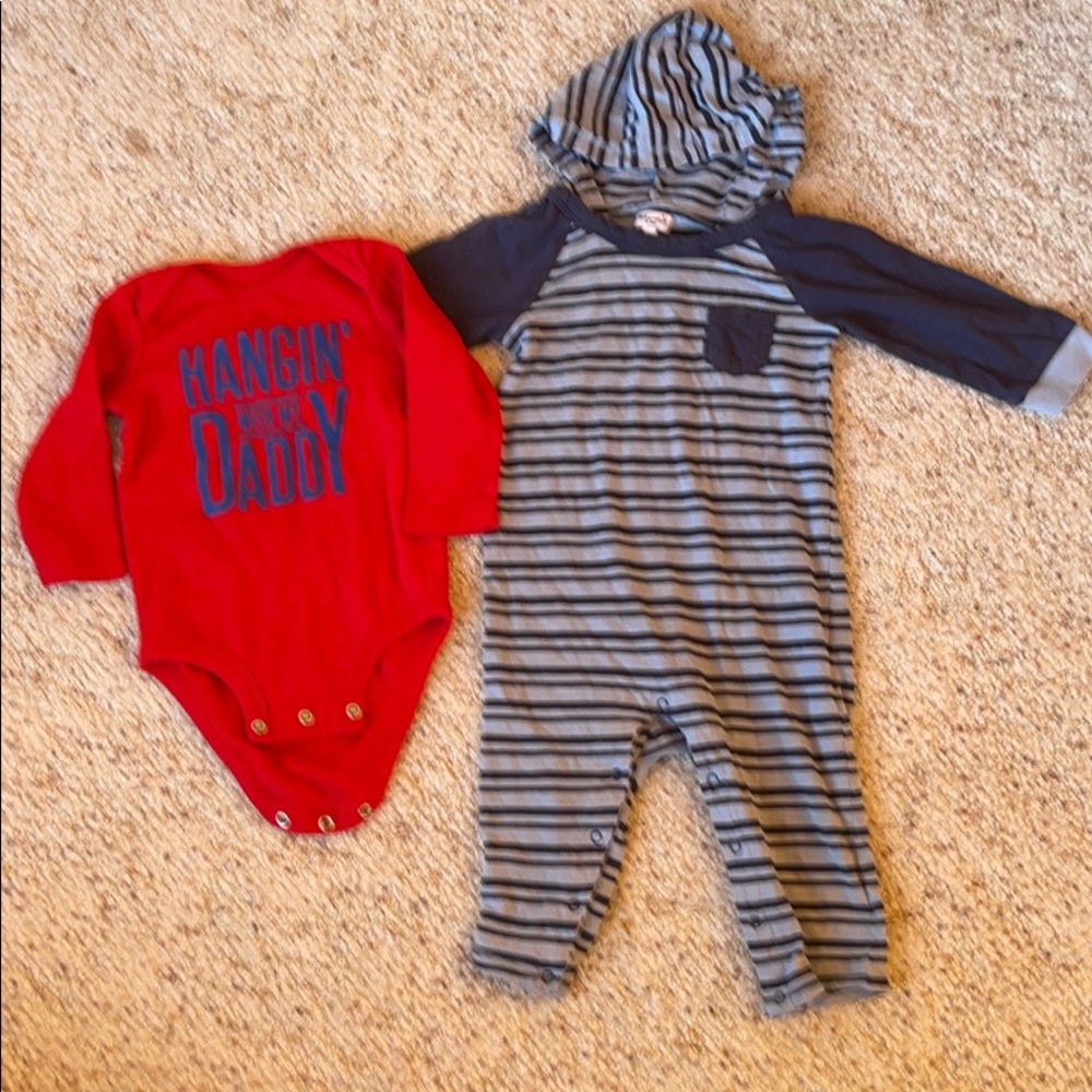 6 months old boy one piece and long sleeve shirt
